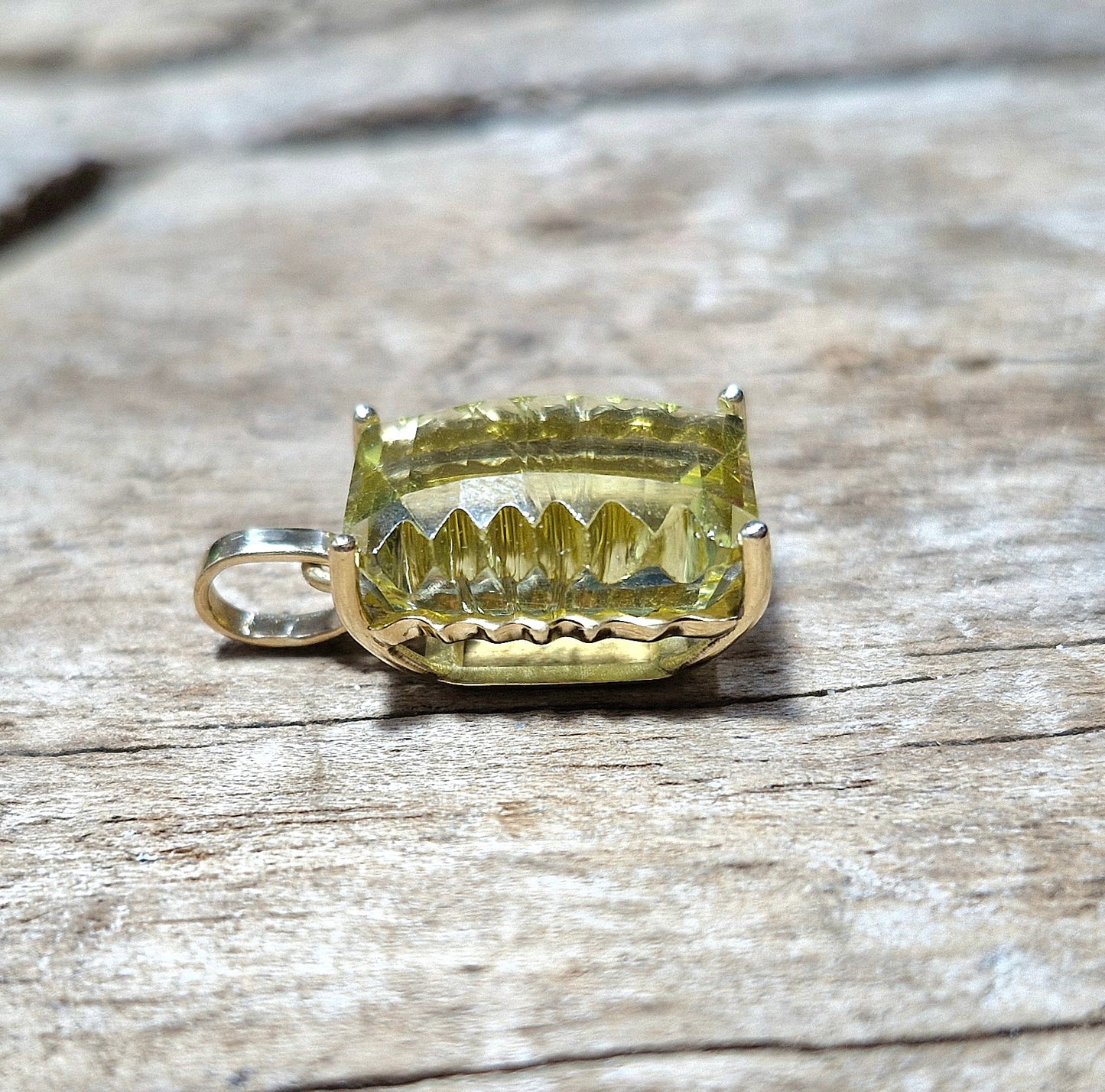 Pendentif quartz citron or jaune 750