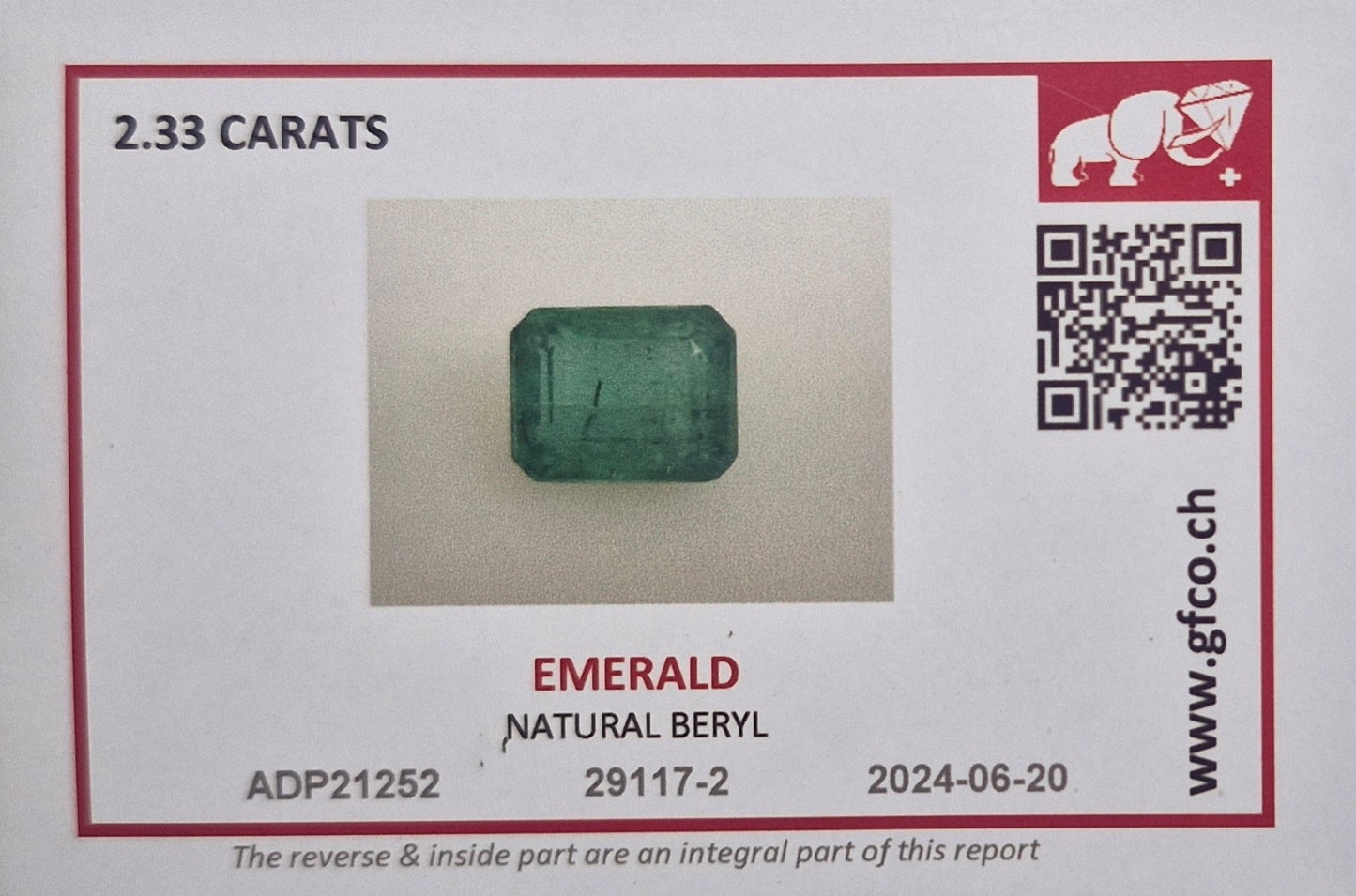Smaragd 2,33 ct – 7,98×6,47×5,18 mm | Sambia + Zertifikat