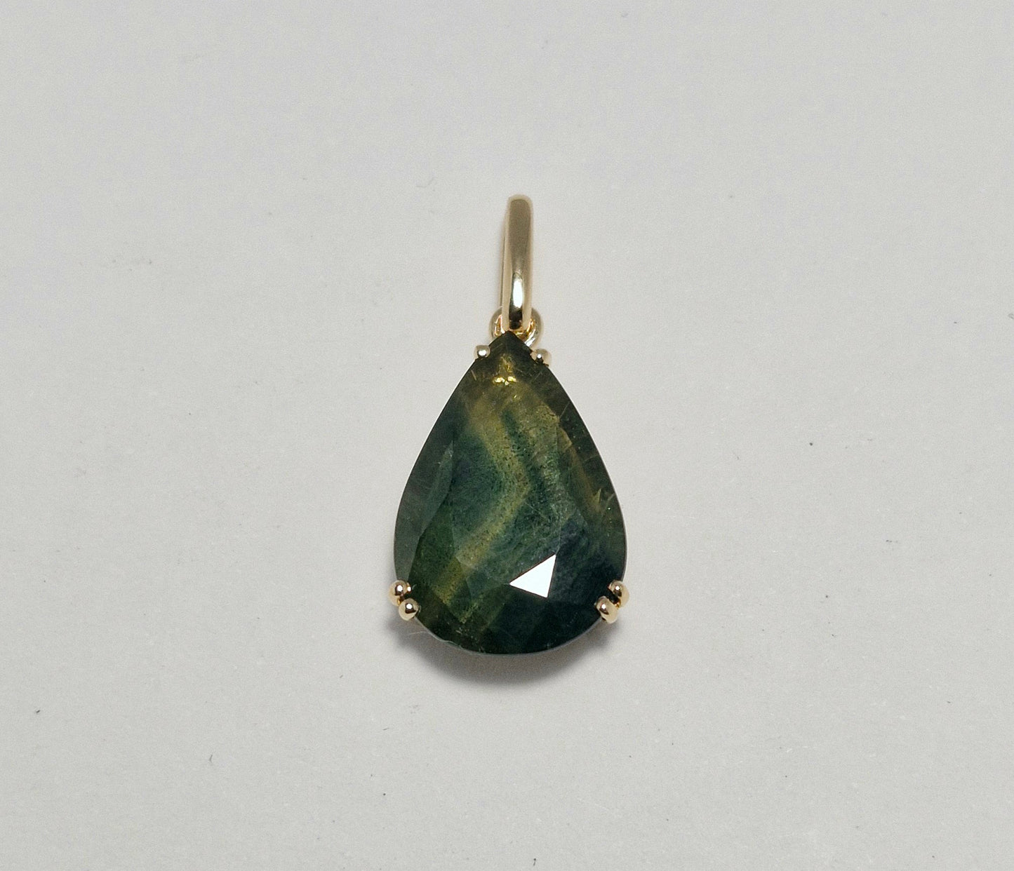 Safire Anhänger in Gelbgold 18K. Zertifiziert