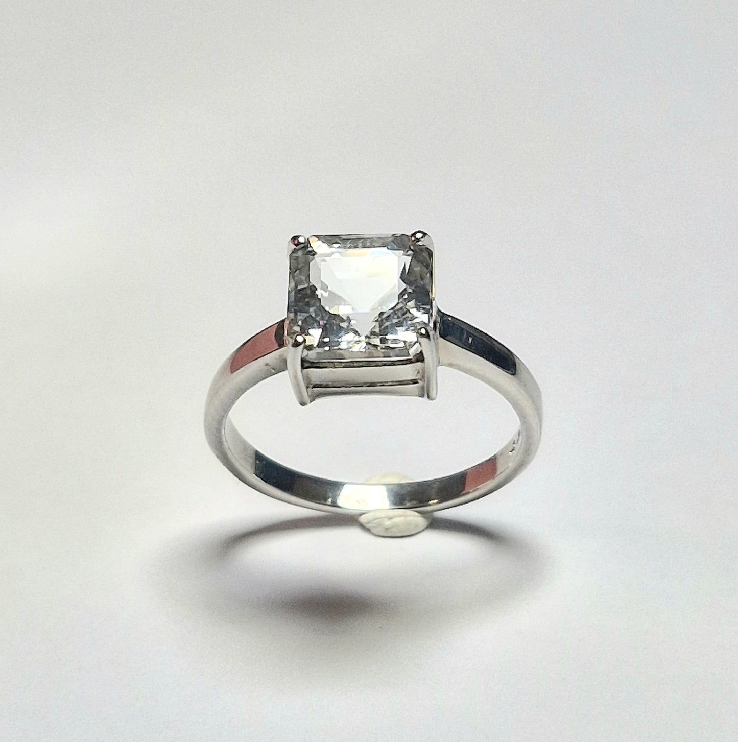 Topas Ring 2.75ct Asscher Schliff Silber 925 rhodiniert – Unikat handgefertigt