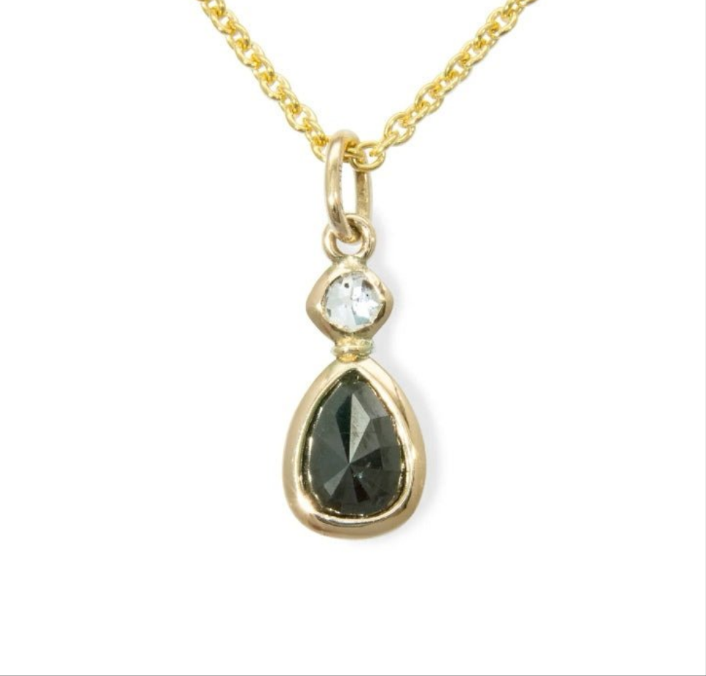 Pendentif diamant en or jaune 18 carats. (1,51 ct.)