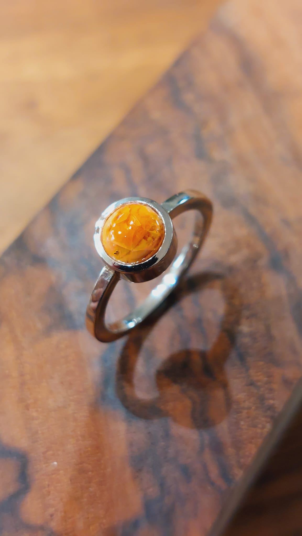 Feueropal Weissgold 750 Ring