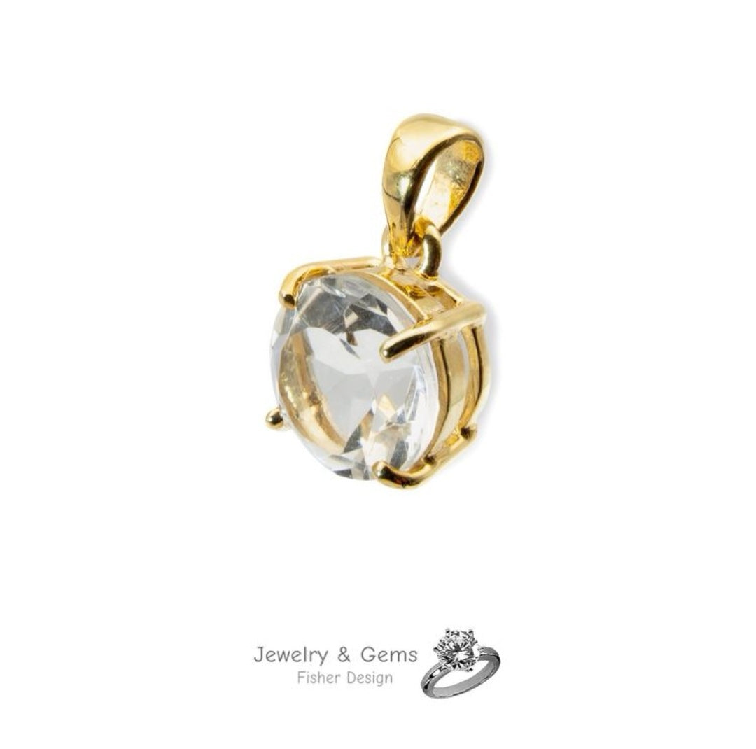 Pendentif topaze argent plaqué or