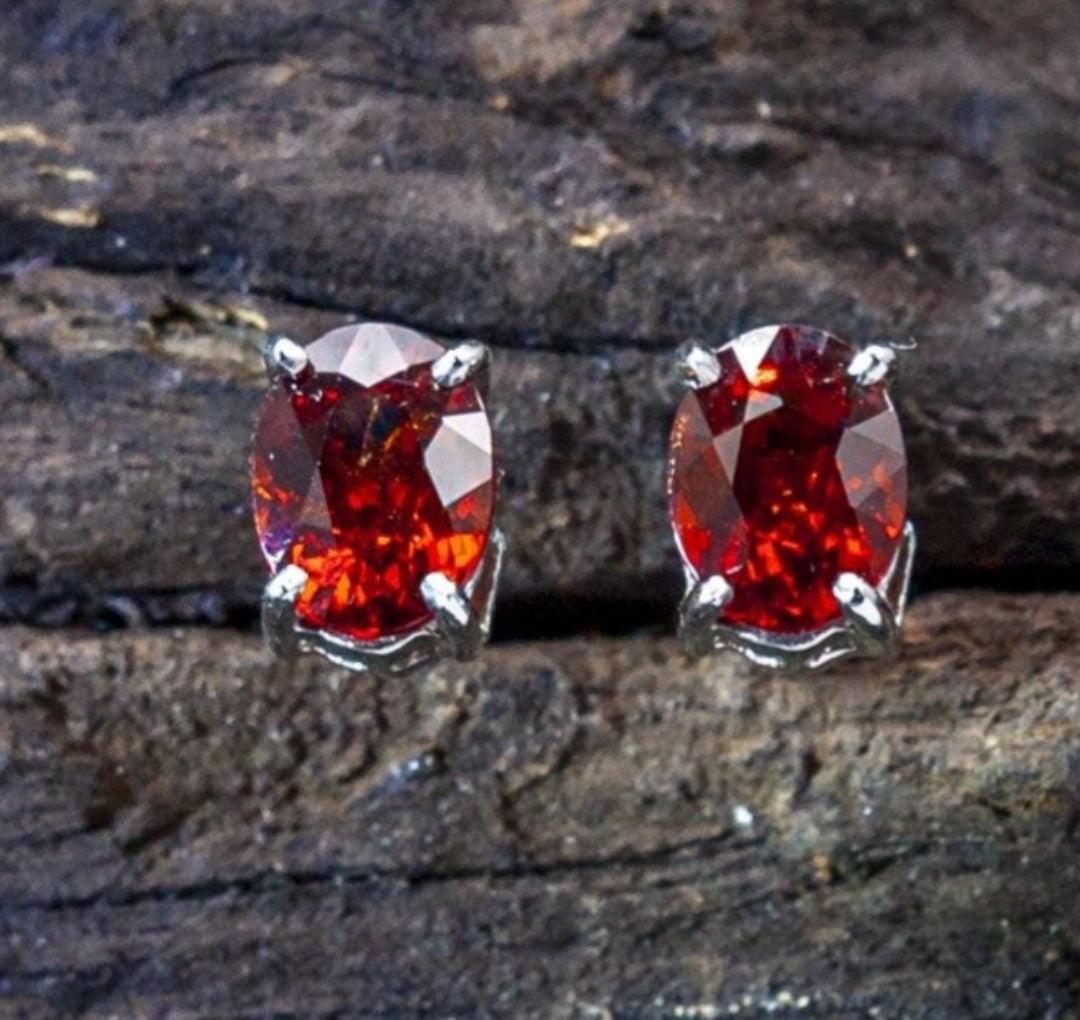 Boucles d'oreilles puces spessartite