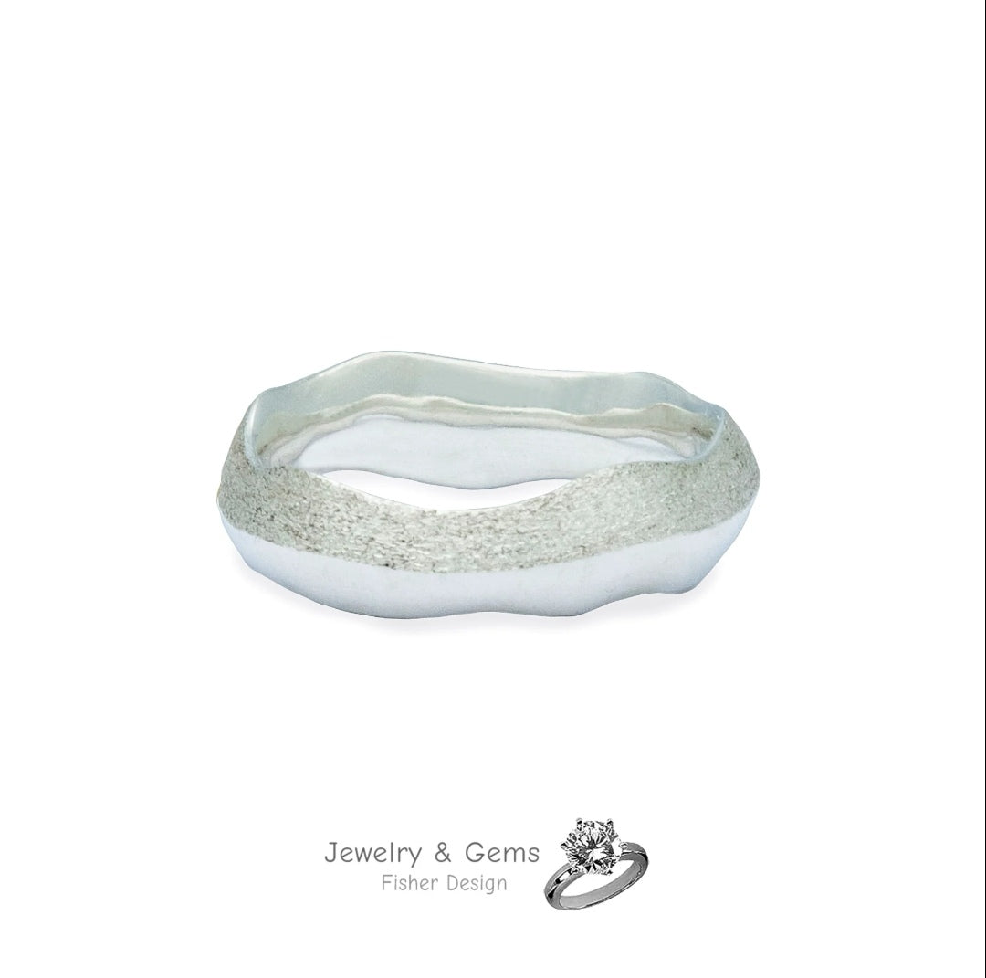 Bague en argent "Vague"
