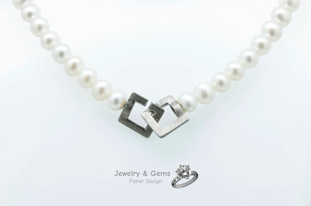 Collier de perles 6,5-7,0 mm. couleur naturelle blanche