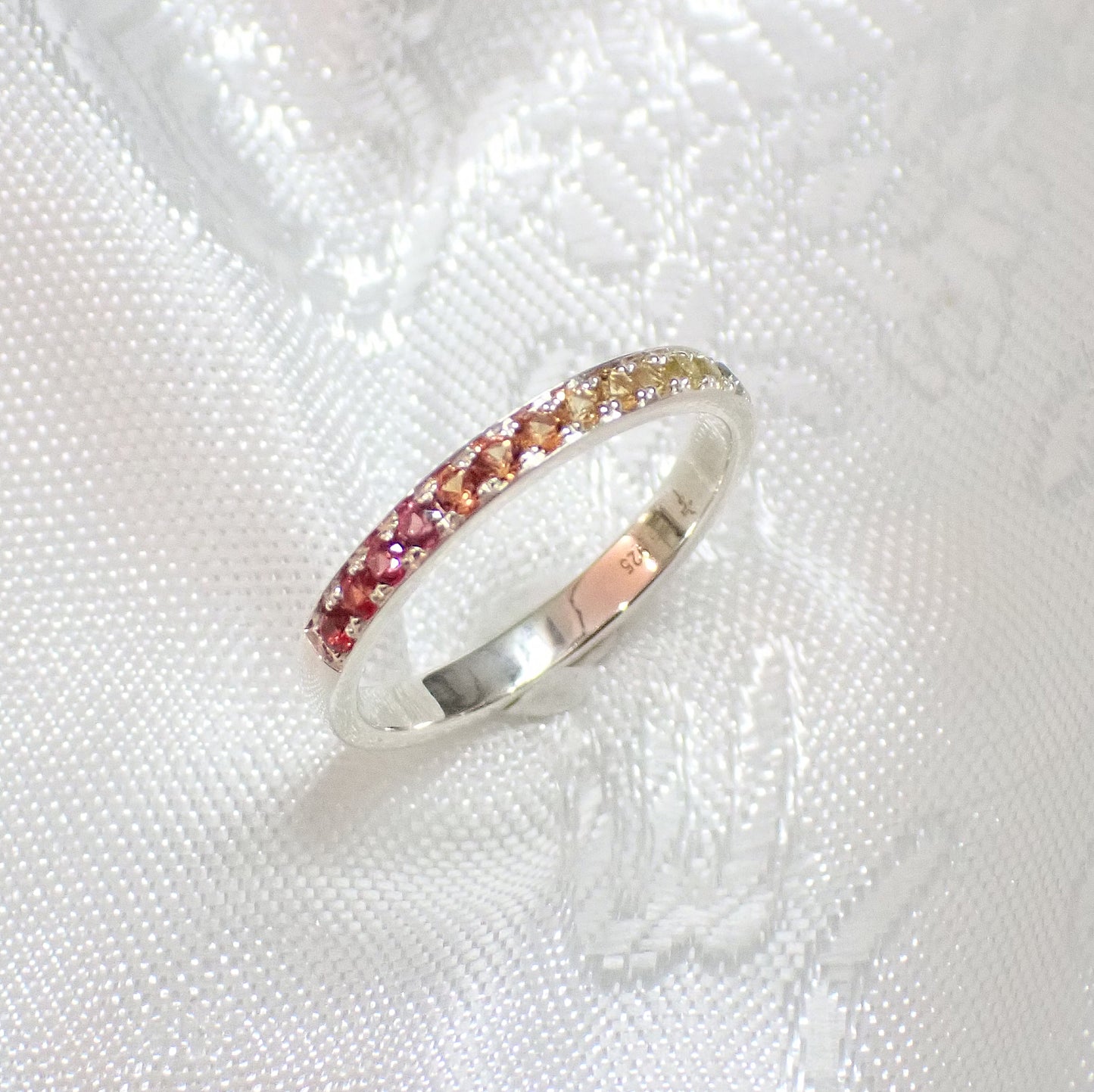 Alliance Ring mit Saphir Multicolor Silber 925