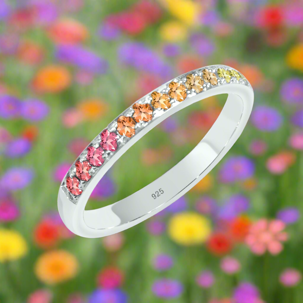 Alliance Ring mit Saphir Multicolor Silber 925