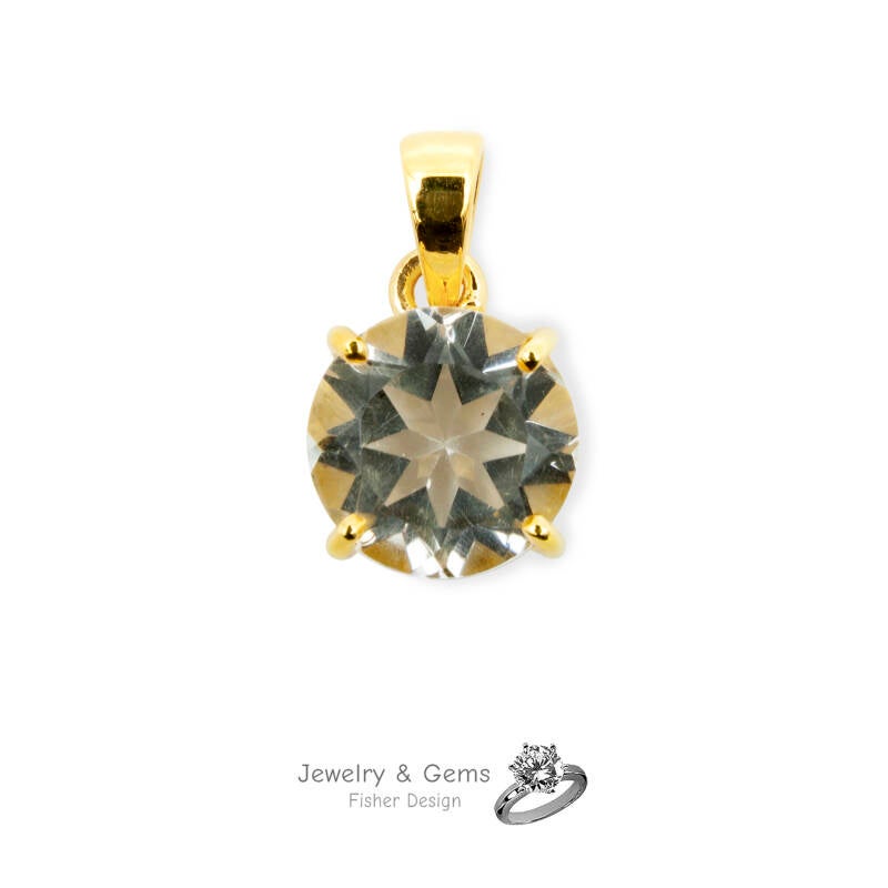 Pendentif topaze argent plaqué or