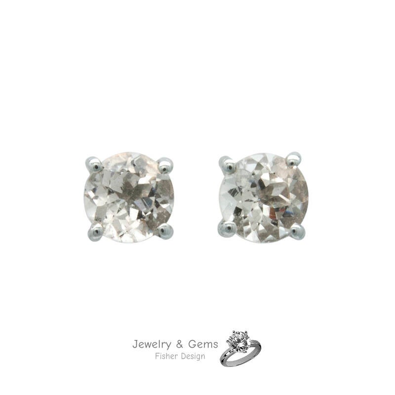 Morganit Ohrstecker peach color 6mm.