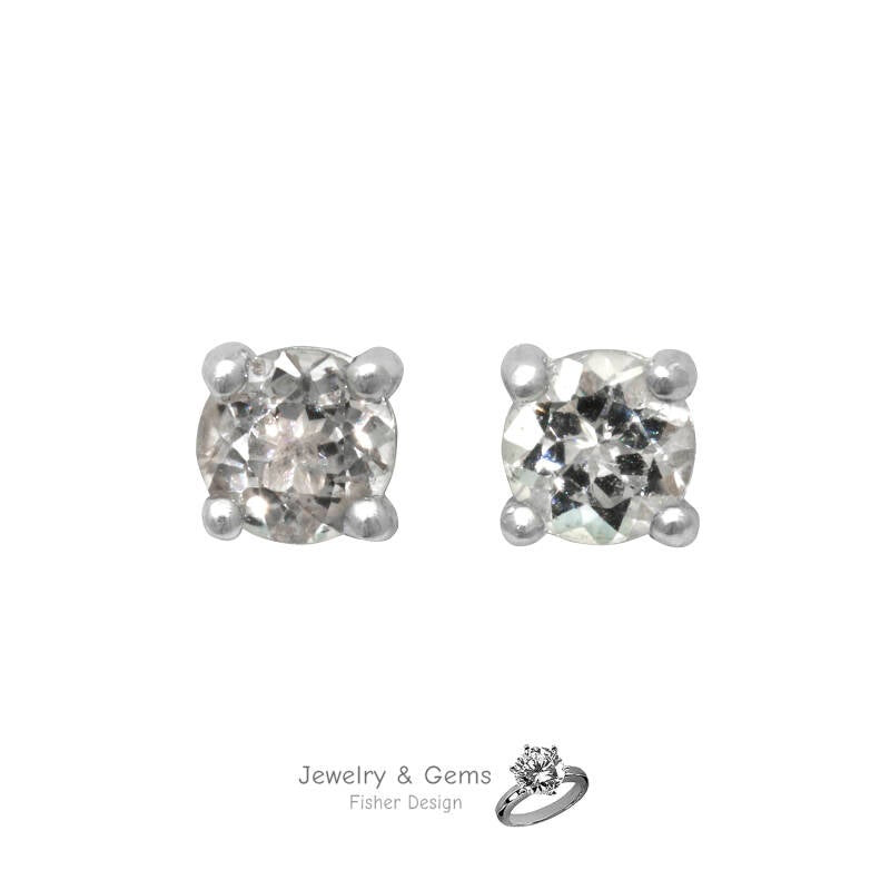 Boucles d'oreilles clous morganite 5mm.