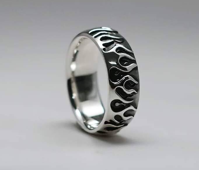 Bague flamme en argent 925