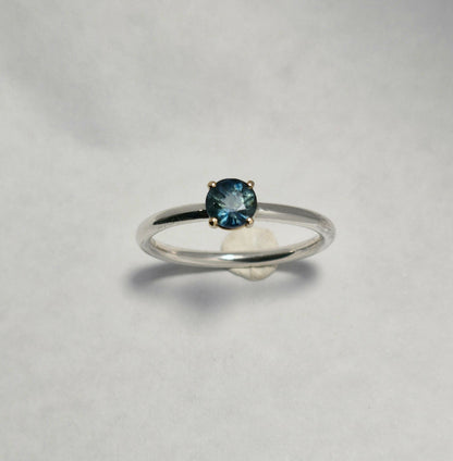 Saphir Ring blau-grün