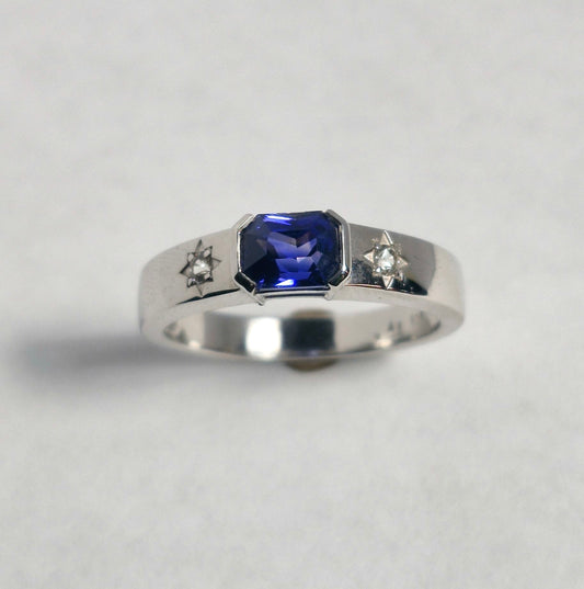 Saphir-Ring Royal Blue 1.04ct | Silber 925 rhodiniert | Zertifikat
