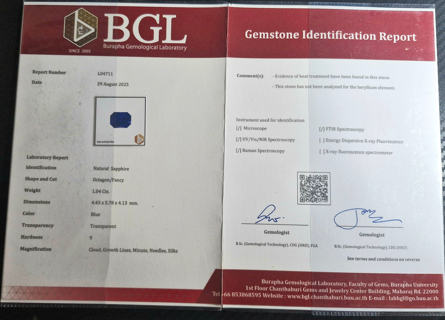 Saphir-Ring Royal Blue 1.04ct | Silber 925 rhodiniert | Zertifikat