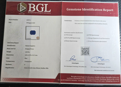 Saphir-Ring Royal Blue 1.04ct | Silber 925 rhodiniert | Zertifikat