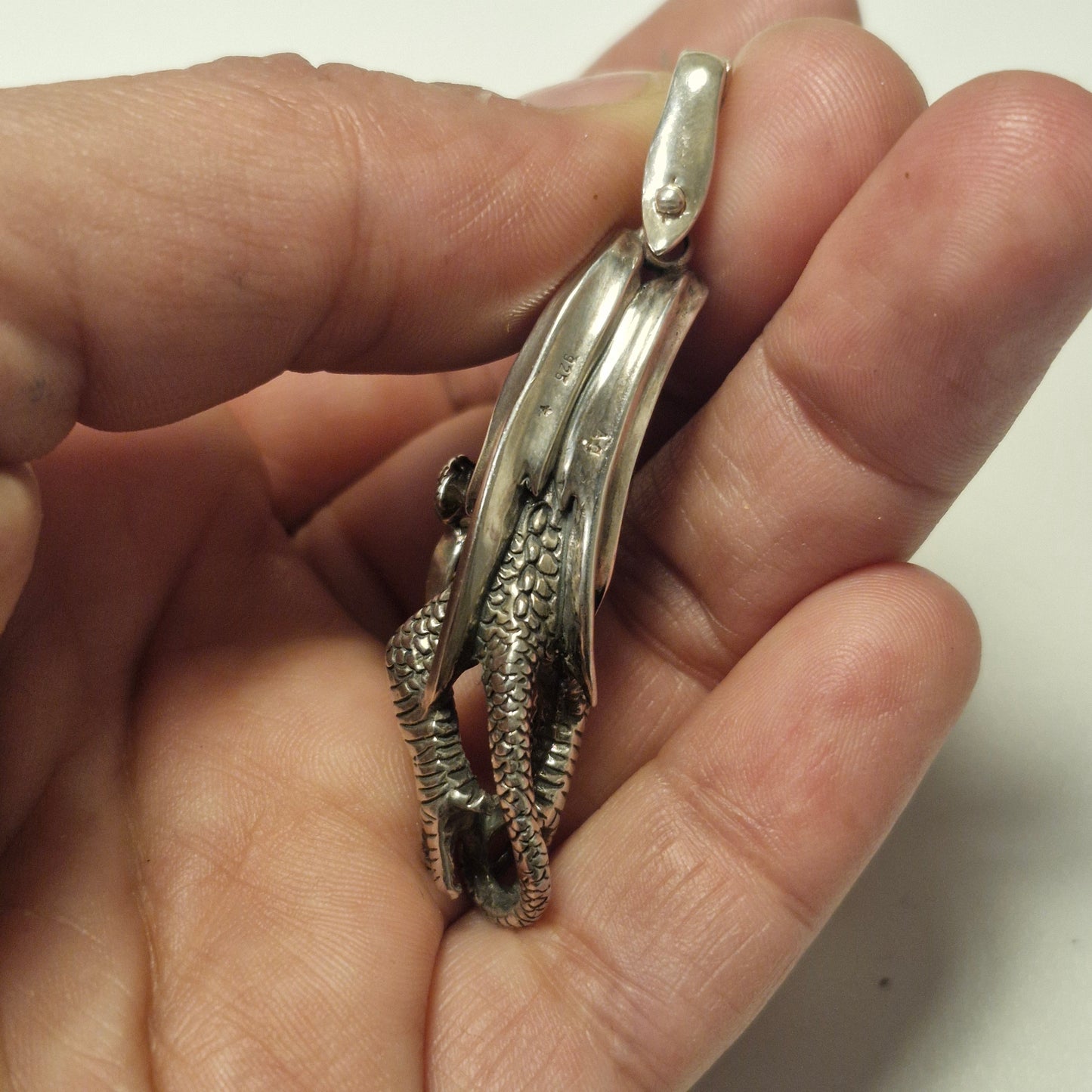 Dragon "Saphria" with diamond eyes and sapphire