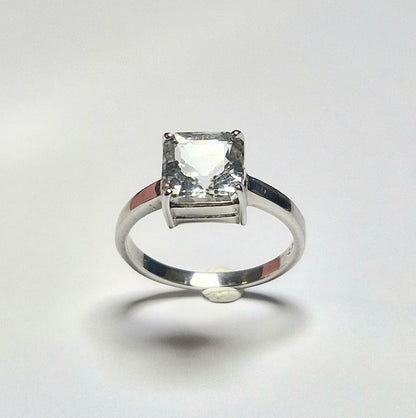 Topas Ring 2.75ct Asscher Schliff Silber 925 rhodiniert – Unikat handgefertigt