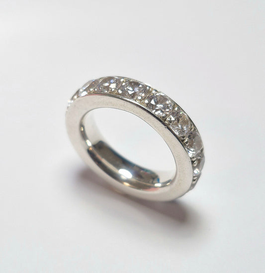 Silber Alliance Ring 925 mit Zirkonia 4.5mm – massiv