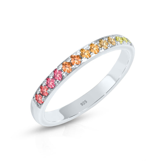 Alliance Ring mit Saphir Multicolor Silber 925