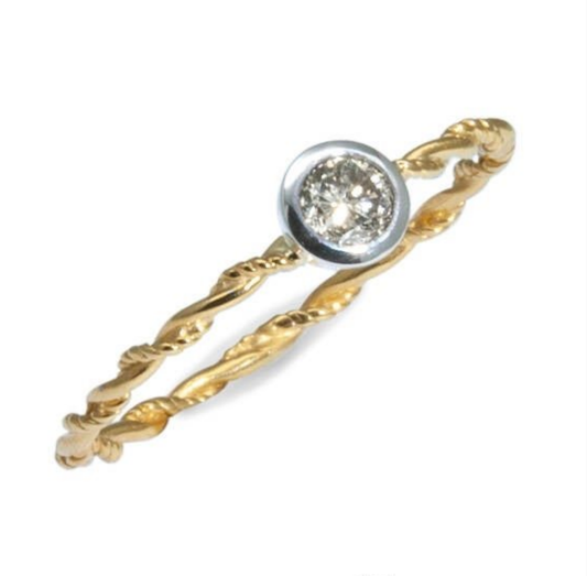 Bague diamant (0,175ct.) Or 750