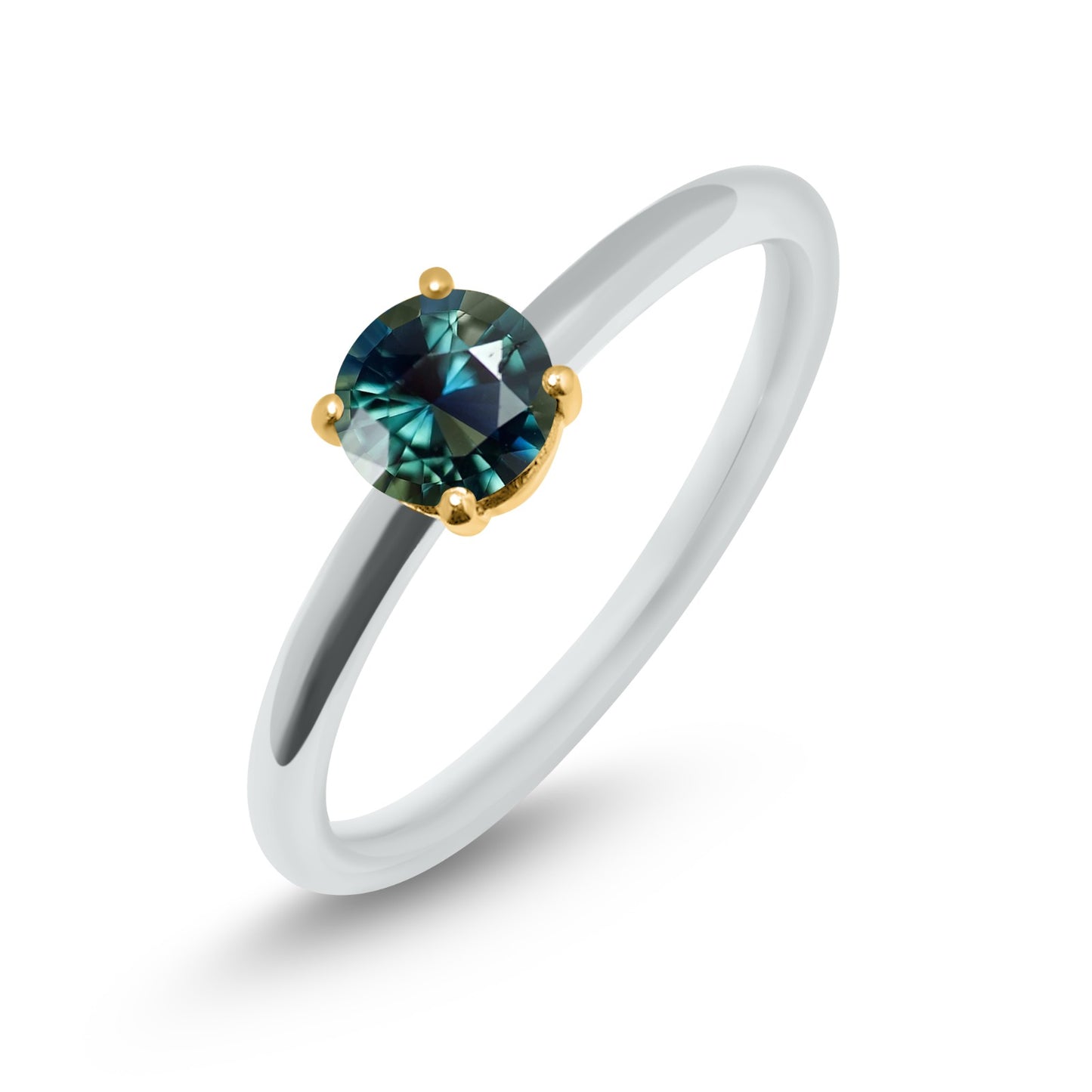 Saphir Ring blau-grün