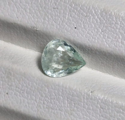 Paraiba Turmalin 1.32 ct Tropfen – Bläulich Grün, Facettiert, Zertifikat