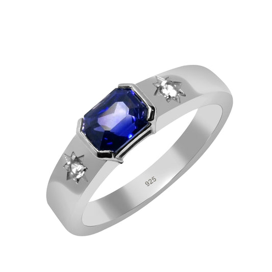 Saphir-Ring Royal Blue 1.04ct | Silber 925 rhodiniert | Zertifikat