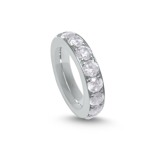 Silber Alliance Ring 925 mit Zirkonia 4.5mm – massiv