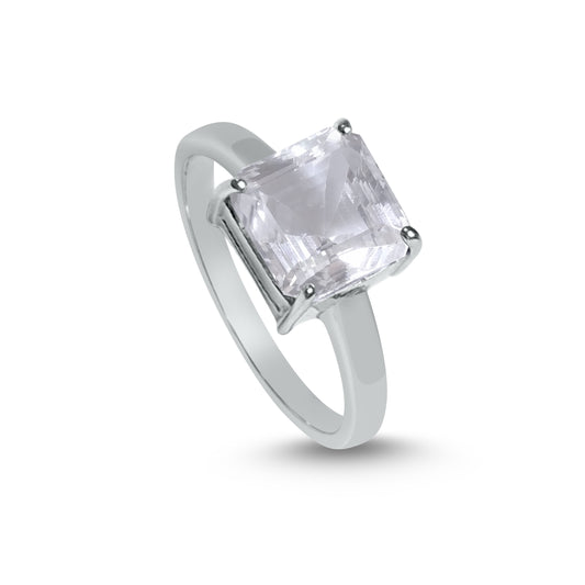 Topas Ring 2.75ct Asscher Schliff Silber 925 rhodiniert – Unikat handgefertigt