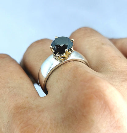 Bague diamant noir 2,8ct.