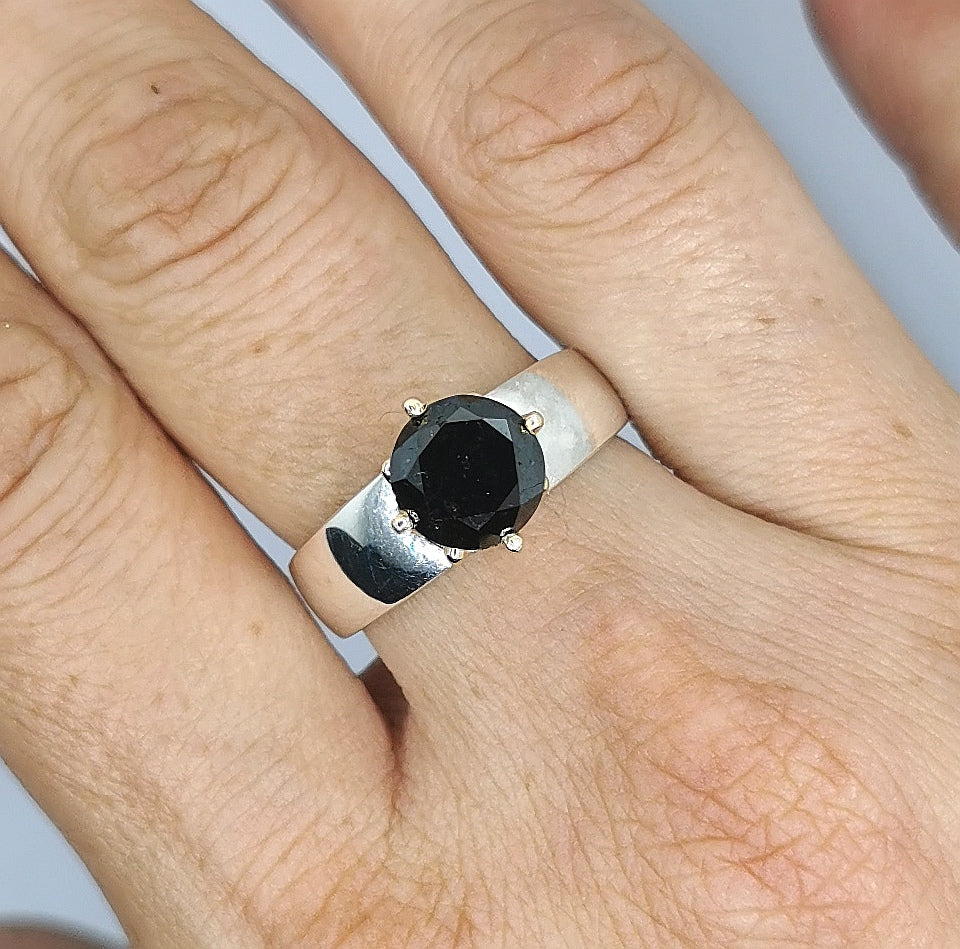 Bague diamant noir 2,8ct.