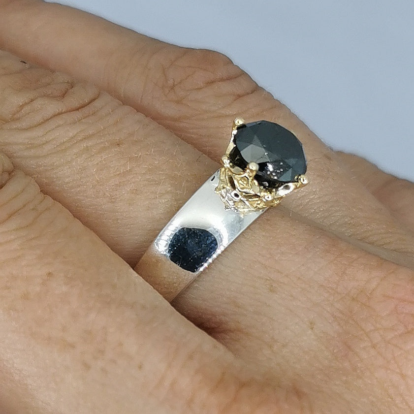 Bague diamant noir 2,8ct.