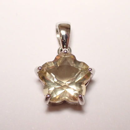 Citrin Anhänger Blume Silber 925 rhodiniert – 2.3 ct