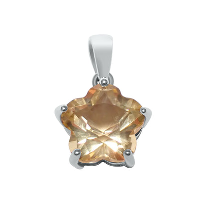 Citrin Anhänger Blume Silber 925 rhodiniert – 2.3 ct