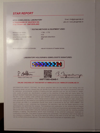 Violett Pinker Saphir 2.18 ct Tropfenschliff – Seltener Edelstein aus Tansania mit GFCO Zertifikat