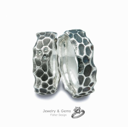 Damenring Silber 925 mit Cognac Diamanten – Handgefertigt 6-7mm