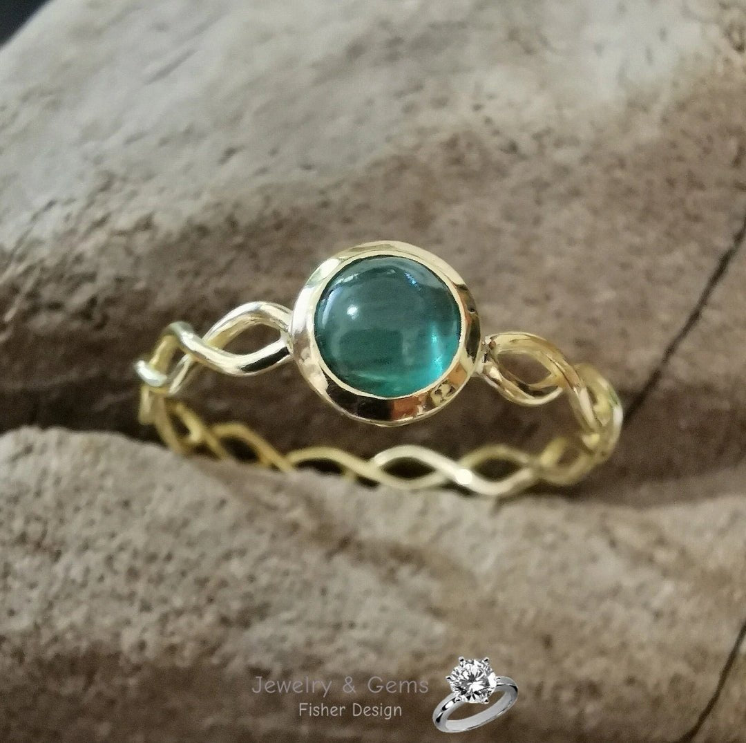 Apatit Katzenauge Ring in Gelbgold 750 - Jewelry & Gems - Fisher Design