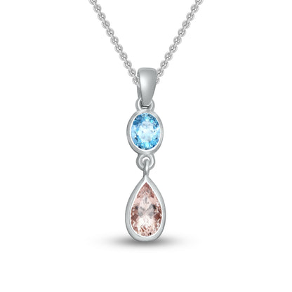 Aquamarine with Morganite Pendant