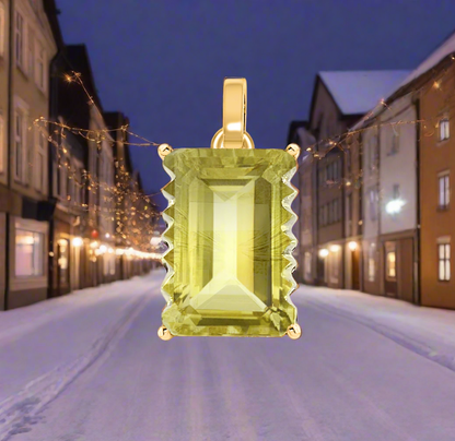 Pendentif quartz citron or jaune 750