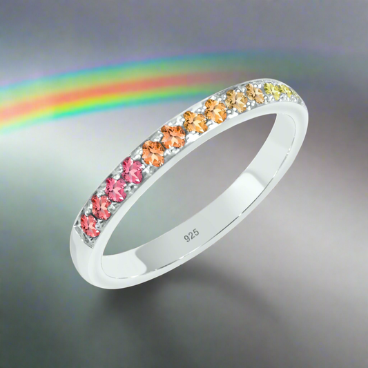 Alliance Ring mit Saphir Multicolor Silber 925