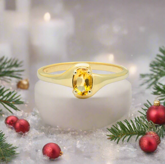 Citrin Ring in Gelbgold 750