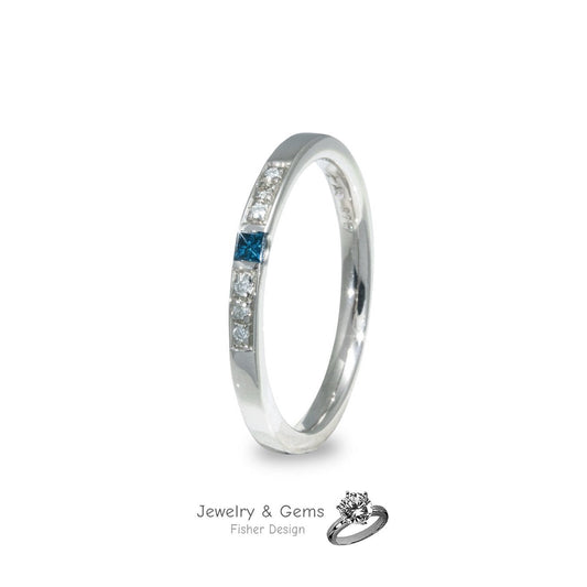 Blauer Diamant Ring mit 6 Brillanten - Jewelry & Gems - Fisher Design