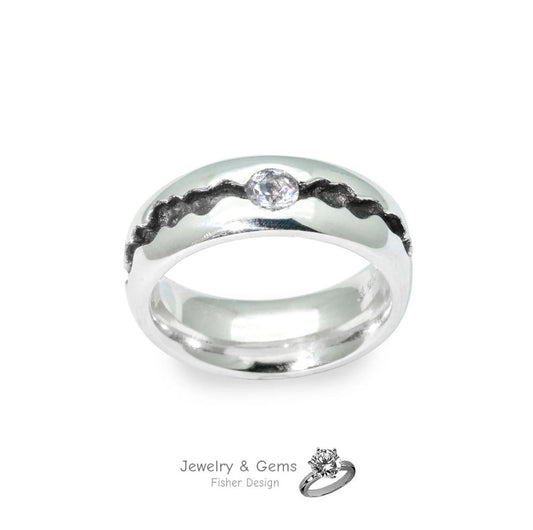 Damenring mit Turmalin – Silberring „River“ 7.5mm - Jewelry & Gems - Fisher Design