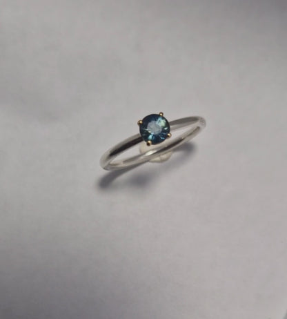 Saphir Ring blau-grün