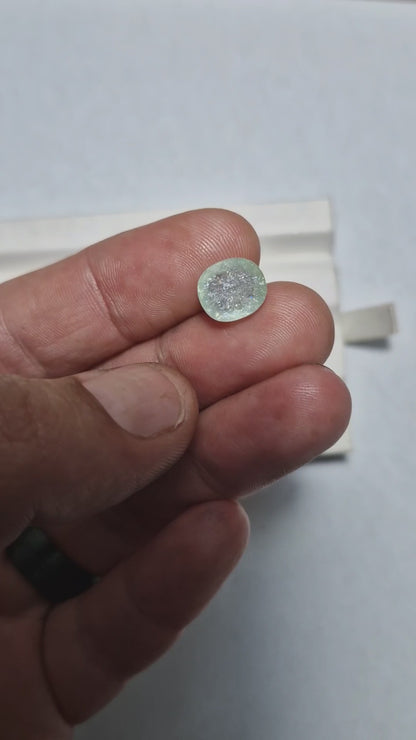 Paraiba Turmalin 3.00ct oval, grünlich-blau, JGTL Zertifikat