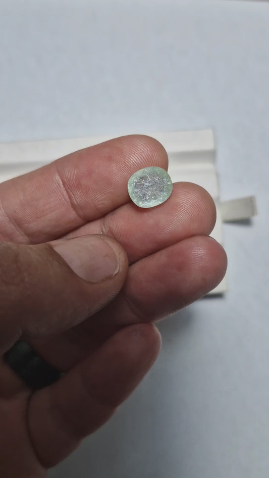 Paraiba Turmalin 3.00ct oval, grünlich-blau, JGTL Zertifikat