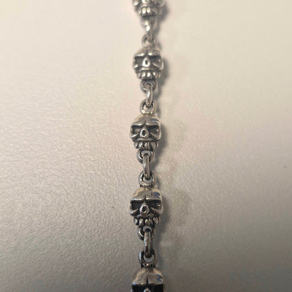 Skull Kette 925 Silber teilgeschwärzt – 51 cm, 49 g, handgefertigt - Jewelry & Gems - Fisher Design