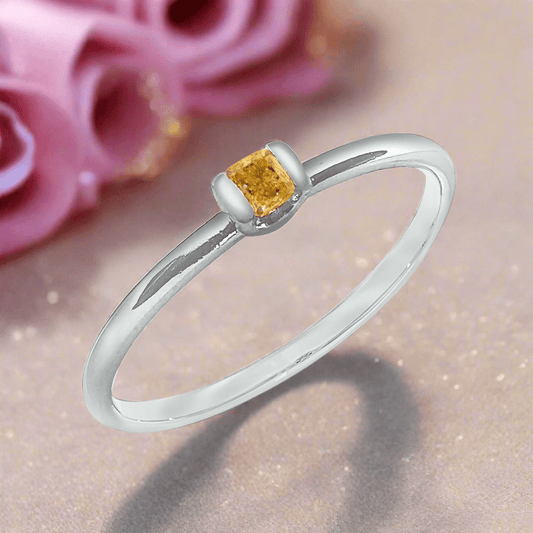 Solitaire - Ring mit 0.12 ct Fancy Vivid Yellow Diamant in 18K Gold - Jewelry & Gems - Fisher Design