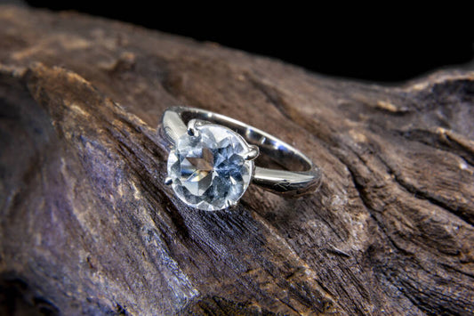 Topaz ring in silver 925 rhodium plated